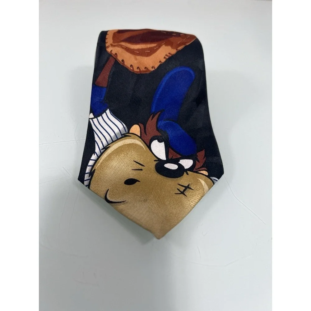 Vintage Men's‎ Looney Tunes Taz Baseball Tie 1996 Warner Bros Cartoon Necktie